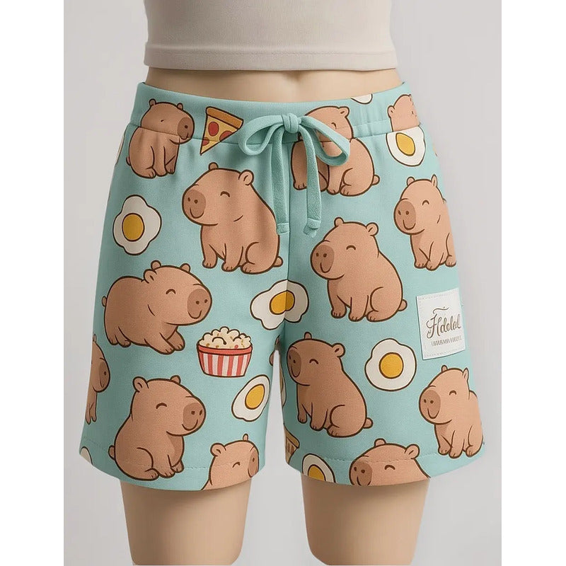 3 Piezas Short Capibara Para Niña Juvenil