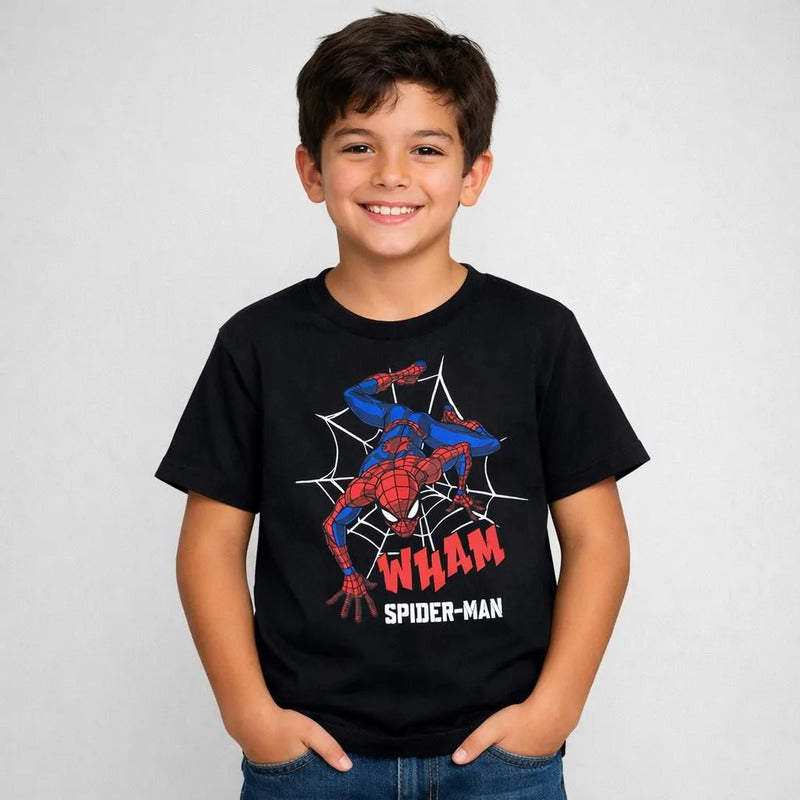 Playera Nno 846cm Spiderman Negro