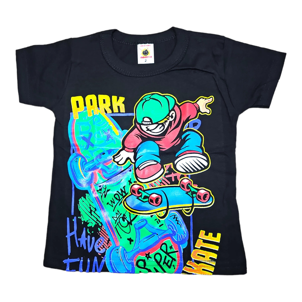 Playera Bombita Estampado Neon Para Niño