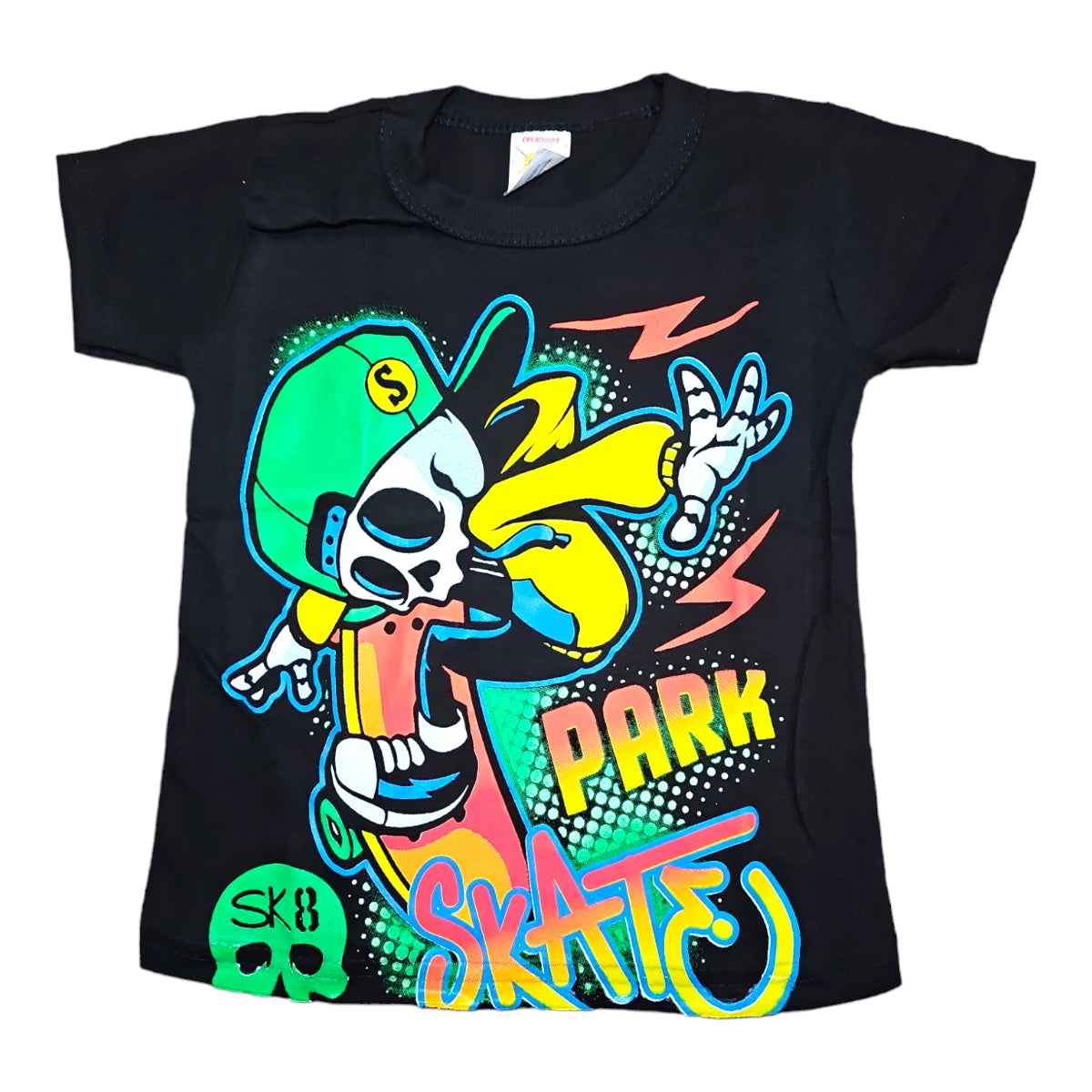 Playera Bombita Estampado Neon Para Niño