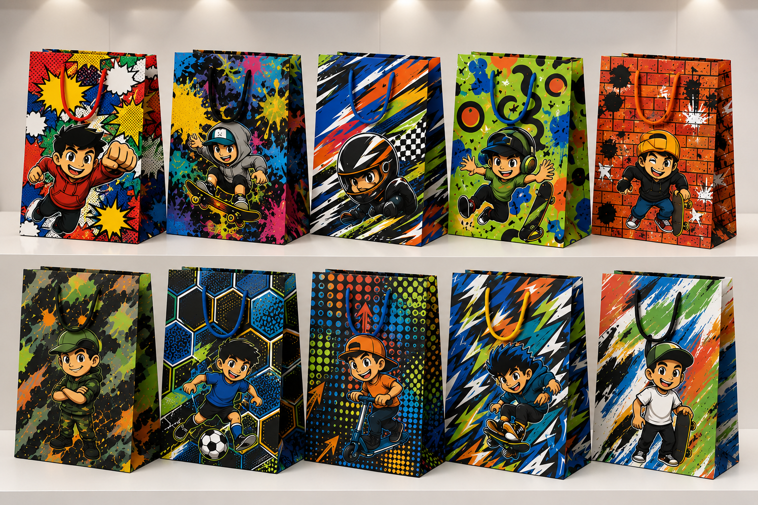 80 Bolsas Para Regalo, Papel Couché, Surtido De Modelos