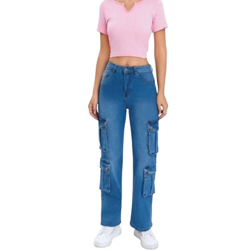 Mom Jeans Mujer Estilo Cargo