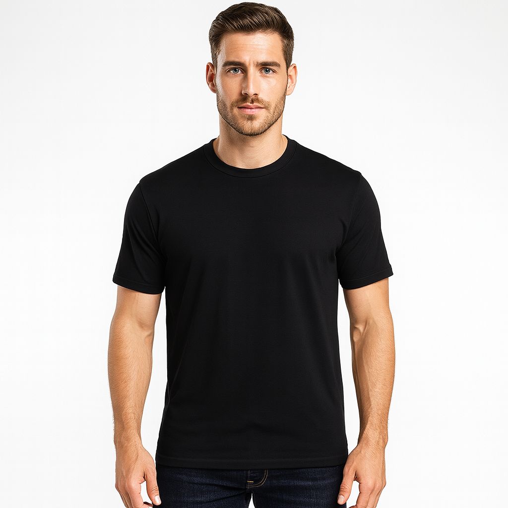 Playera Hombre 370jd 50-50 Negro