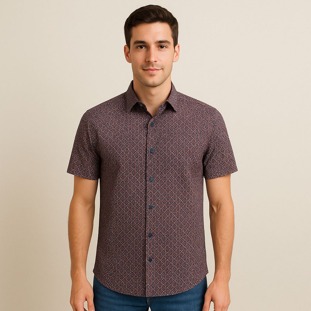 Camisa Azul Puntos Mc Hombre 500011azu