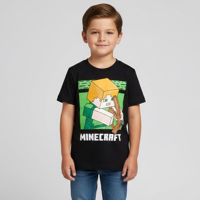 Playera Nno 837kg Minecraft Negro