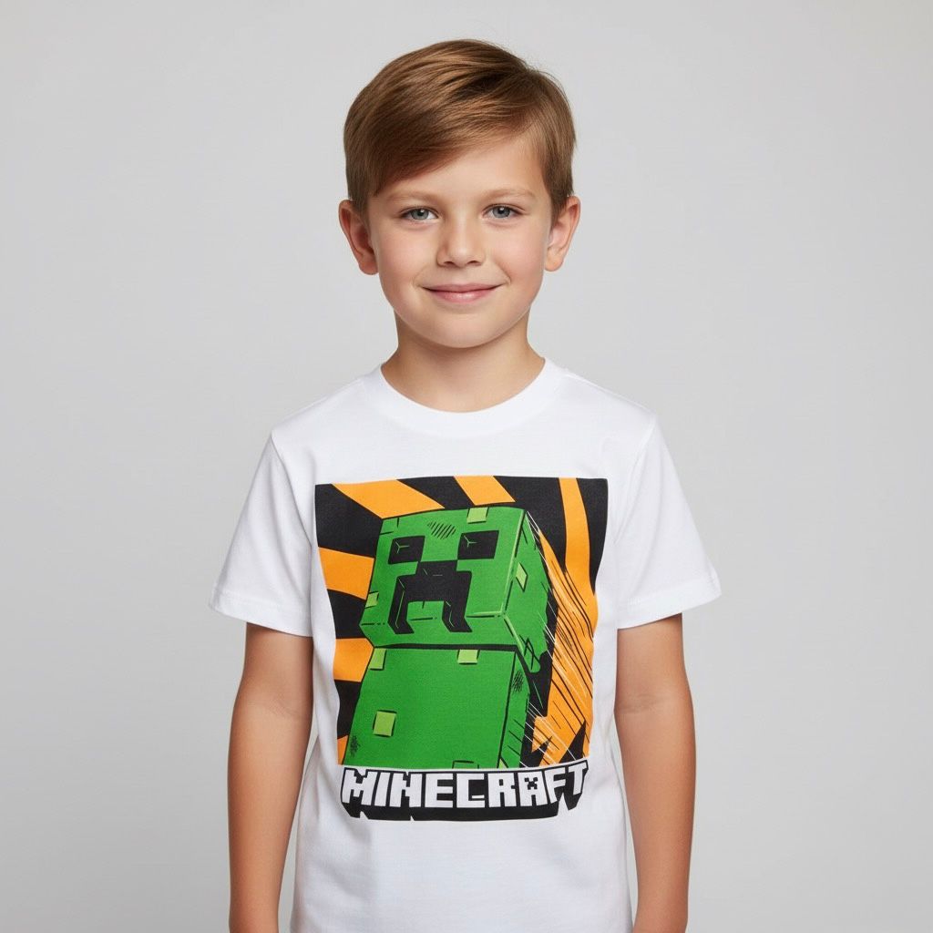 Playera Nno 838hv Minecraft Blanco