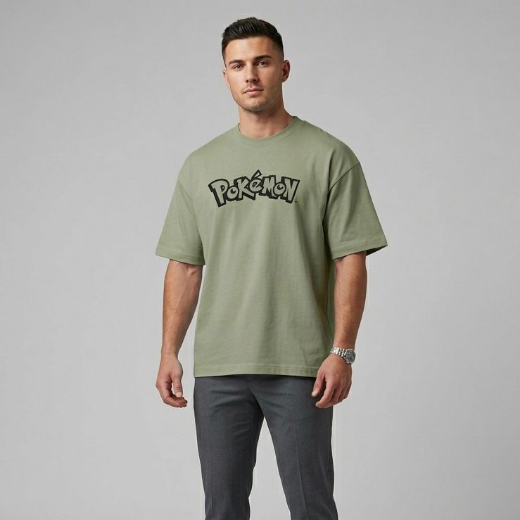 Playera Hombre 844to Oversize Pokemon Gengar Verde M