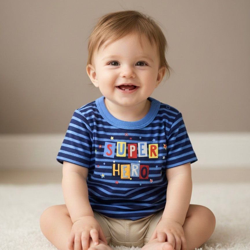 Playera Azul Super Hero Bebo 90360