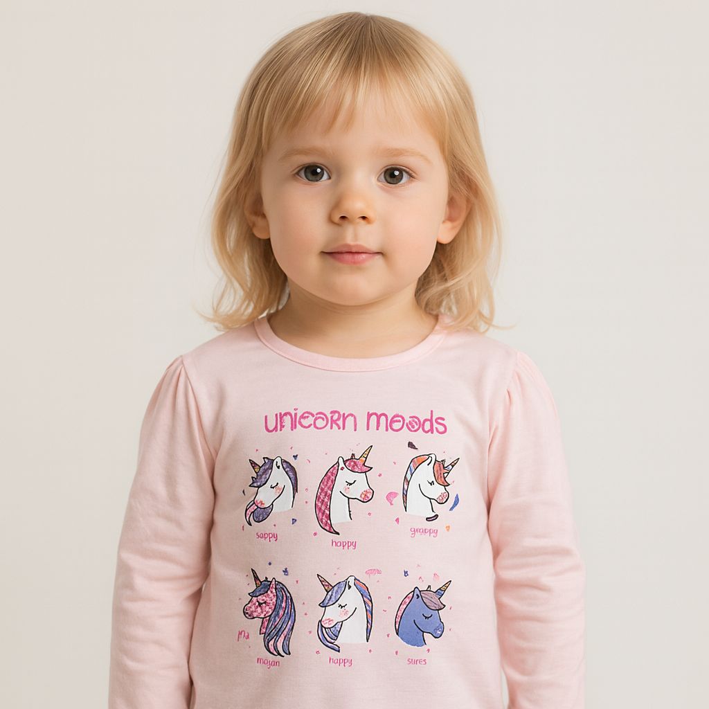 Playera Ml Rosa Claro Unicornio Tna 90360