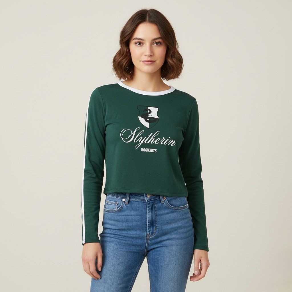 Playera Ml Harry Potter Slytherin Mujer 90502