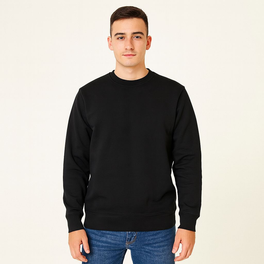 Sudadera Negro Liso Cr Hombre 90538