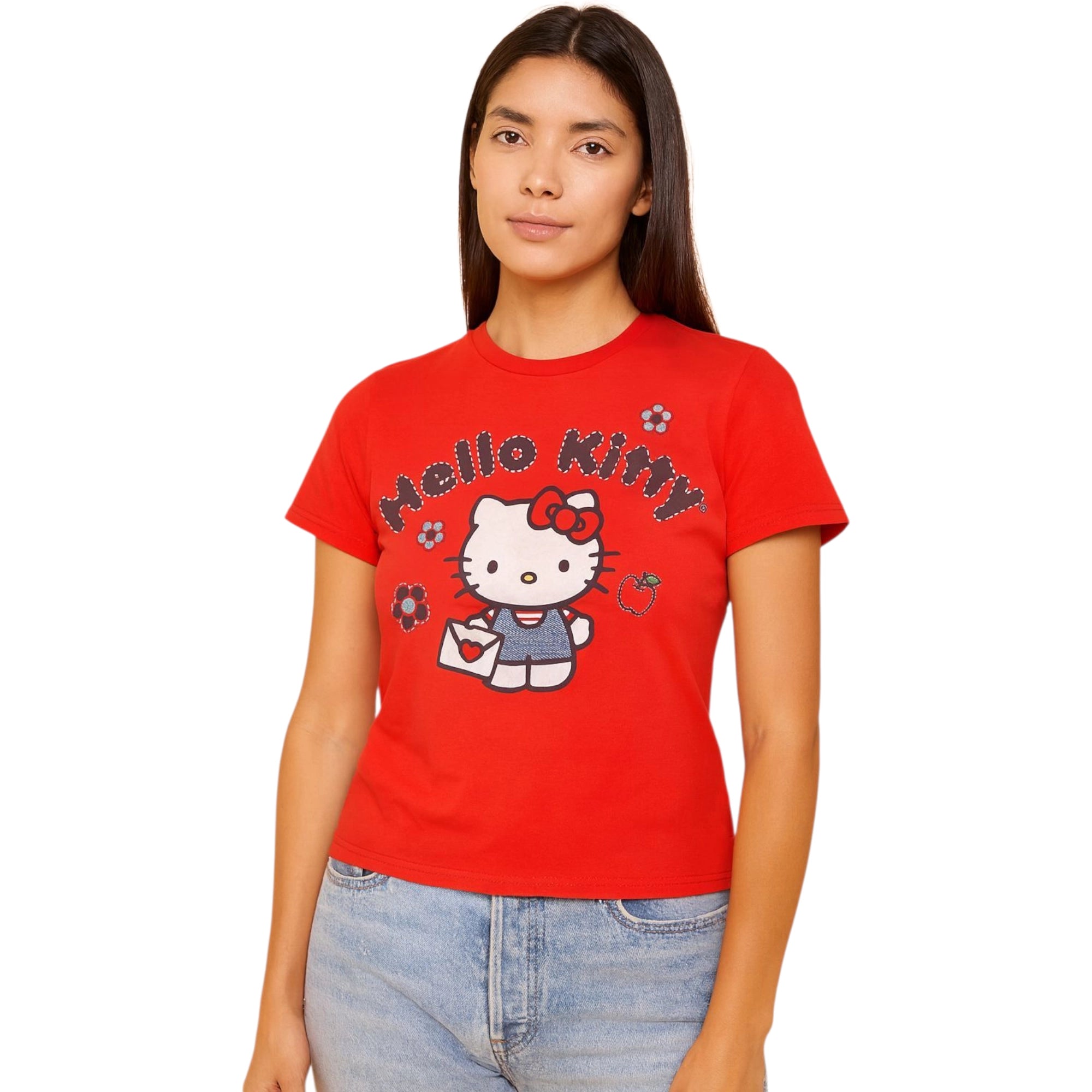 Playera Rojo Hello Mujer 90616