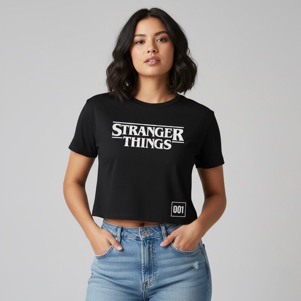 Playera Negro Stranger Things Mujer 90616