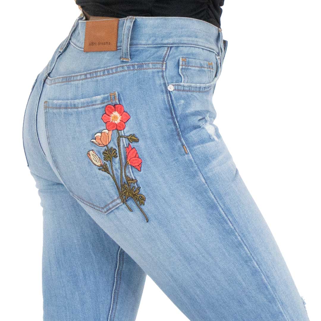 Jeans Bordado Flor