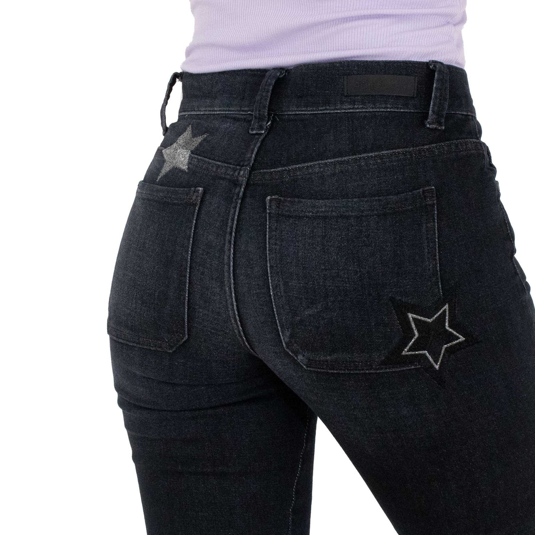 Mom Jeans Stretch Star Bordado