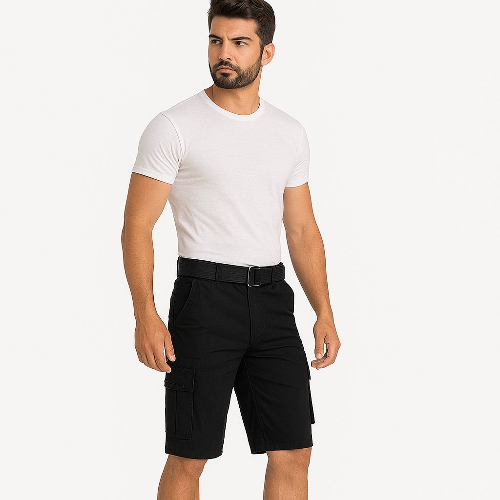 Bermuda Negro Cargo Hombre Af625102