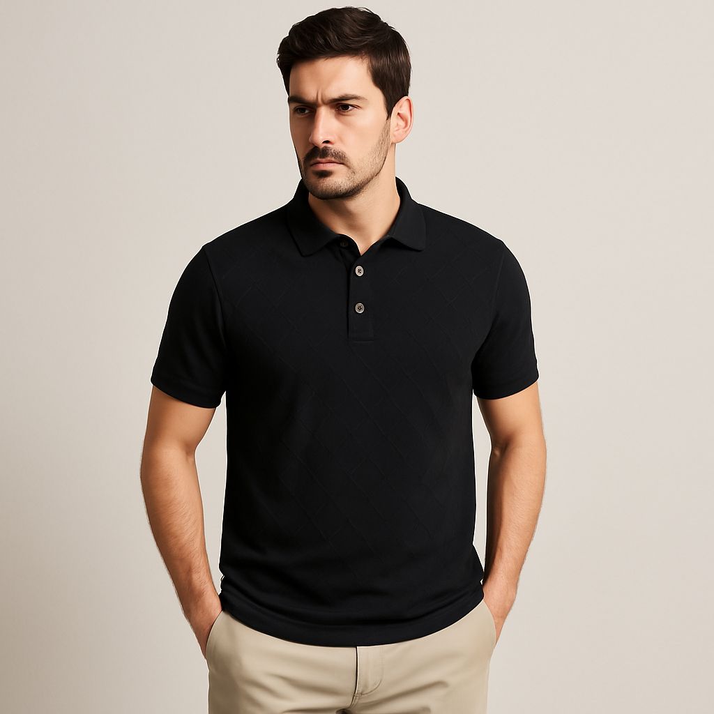 Polo Negro Hombre Afi25812neg