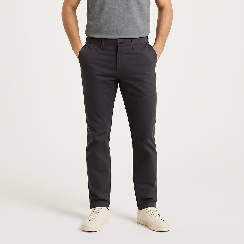Pantalon Gris Gabardina Hombre Afj24102gr