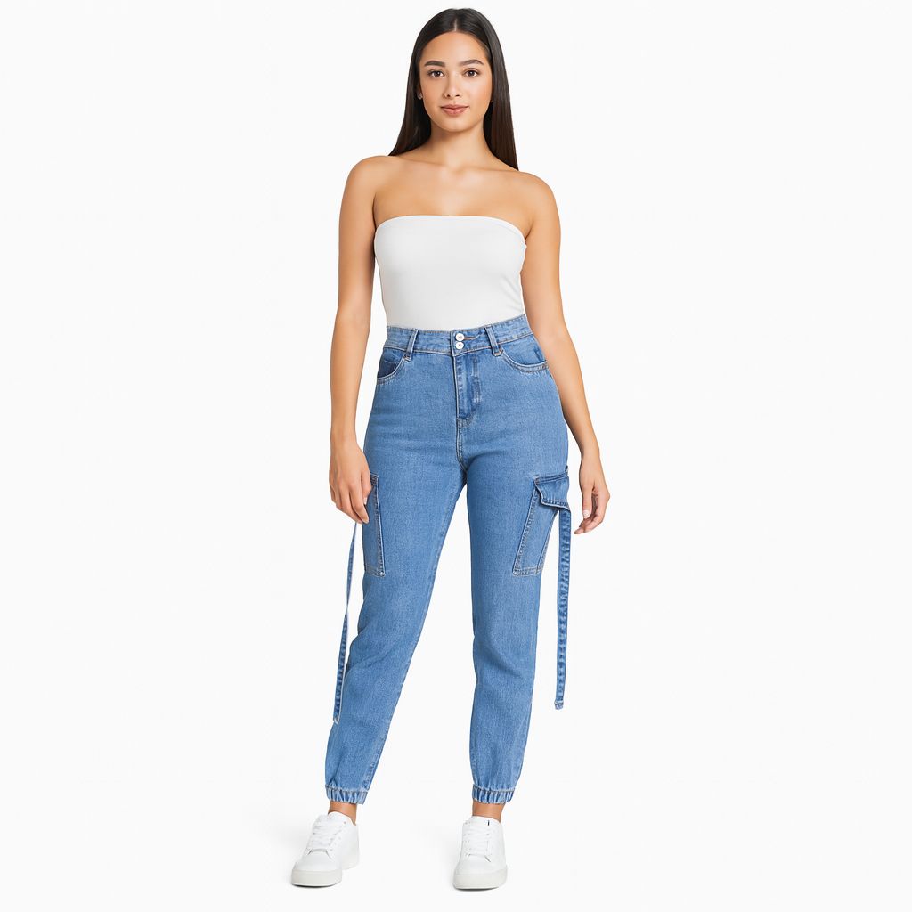 Jogger C Azul Cargo Mujer Jrh2495