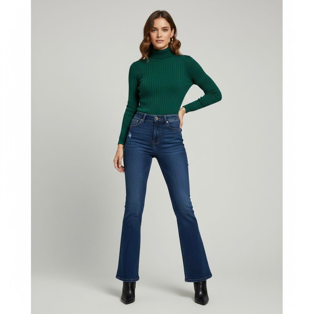 Jeans Azul Campana Mujer L557