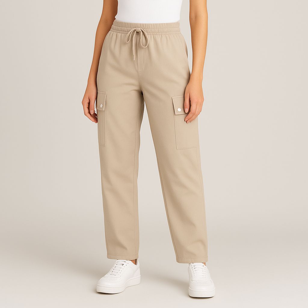 Mom Jeans Caqui Cargo Mujer Su0831
