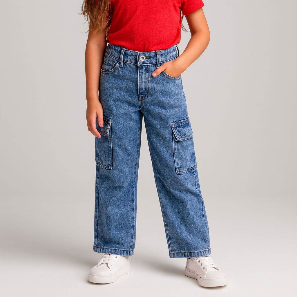 Mom Jeans Azul Cargo Nna Su1371