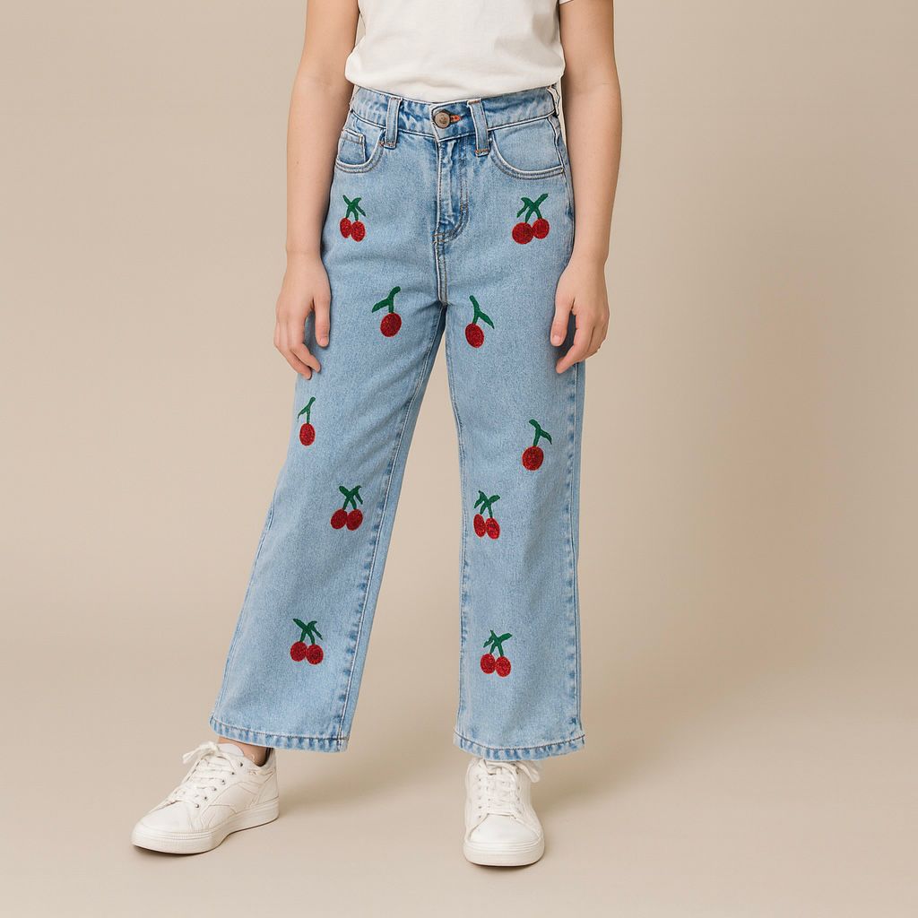 Mom Jeans Azul Holgado/cereza Nna Su1383