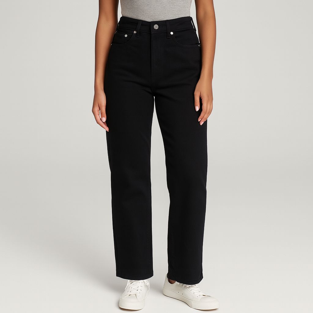 Mom Jeans Negro Holgado Mujer Suxz6001