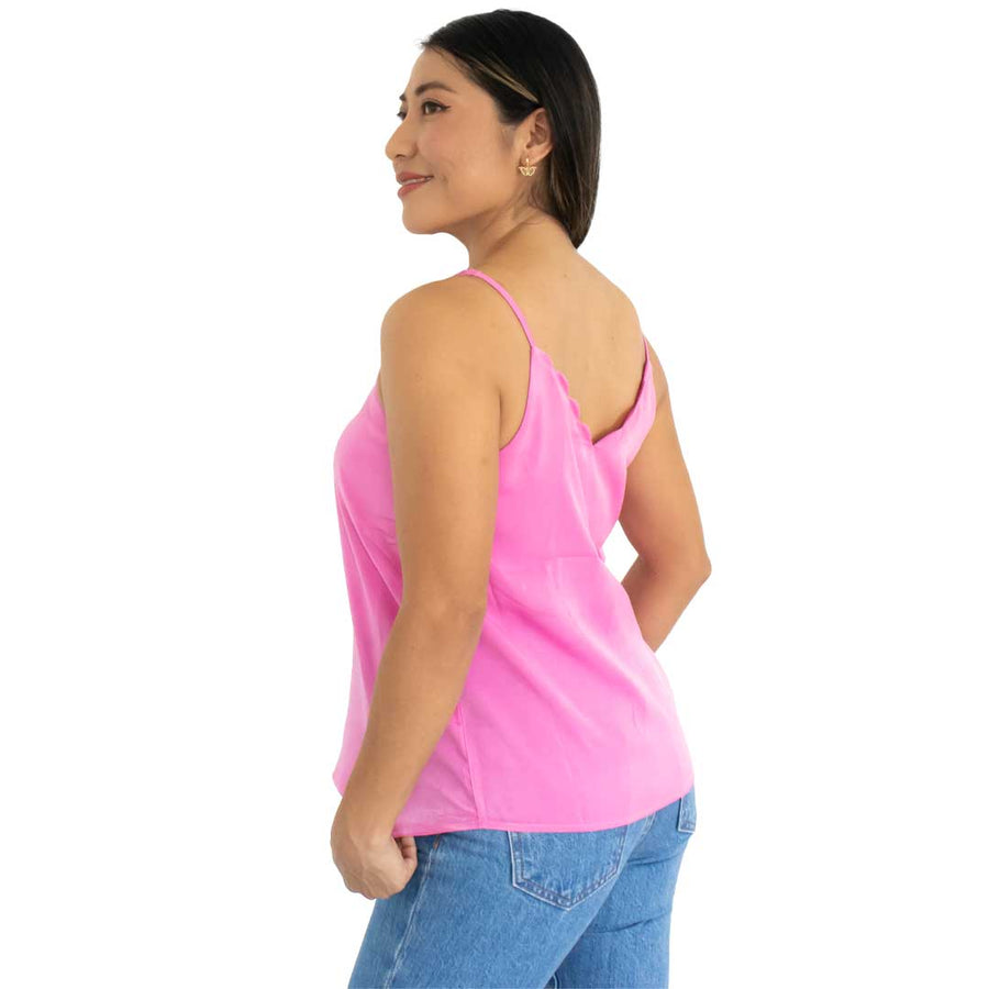 Blusa Tirante Borde Ondulado Pink