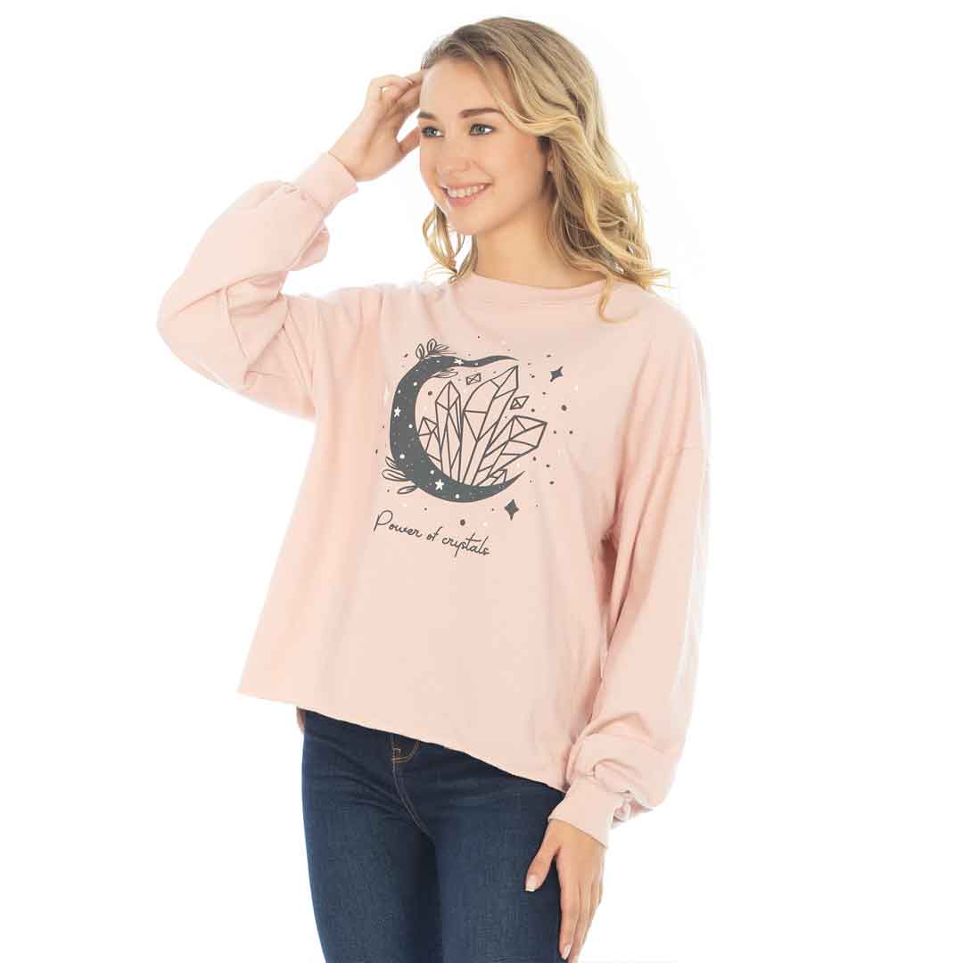 Sudadera Over Manga Globo Para Mujer