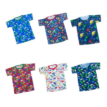 3 Playeras Estampado Dinos Para Niño