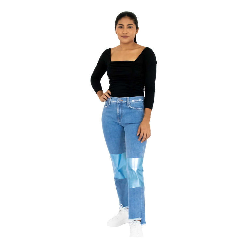 Jeans Pierna Azul Brillo