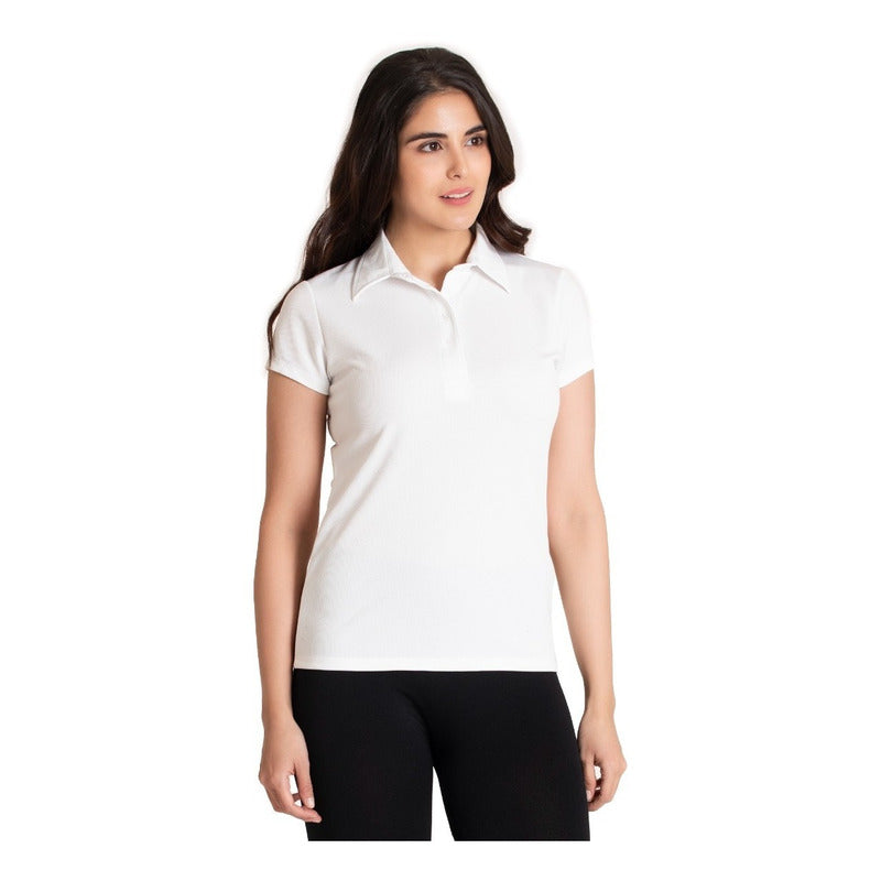 Playera Lisa Basica Cuello Polo Para Mujer