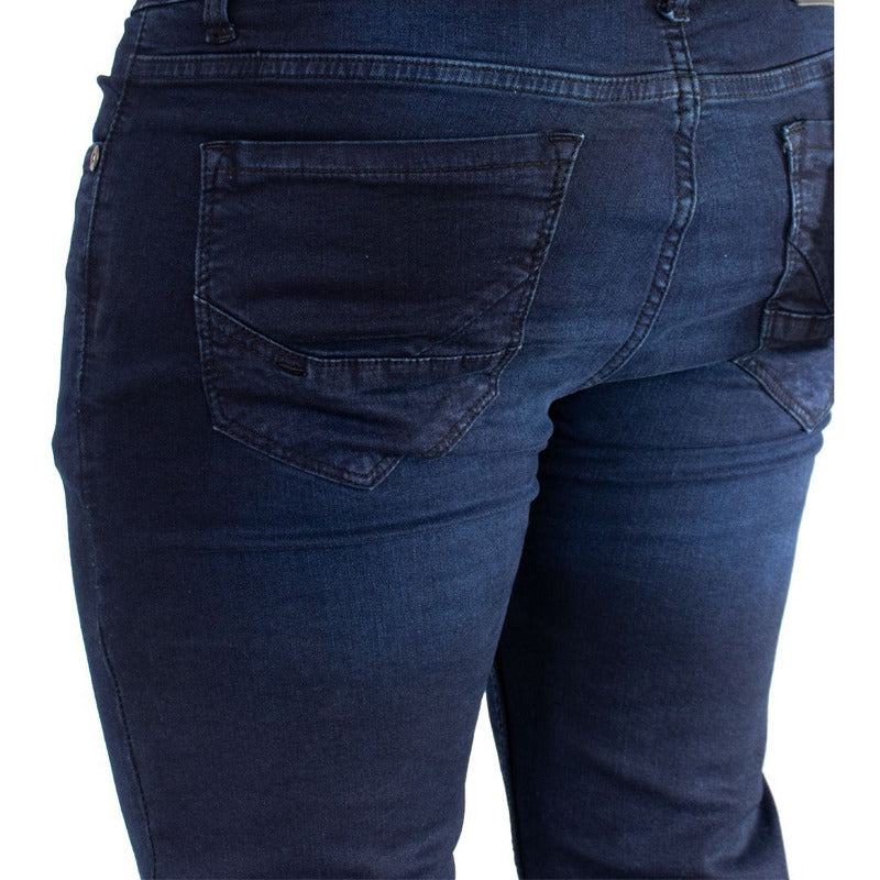 Jeans Mezclilla Liso Para Hombre