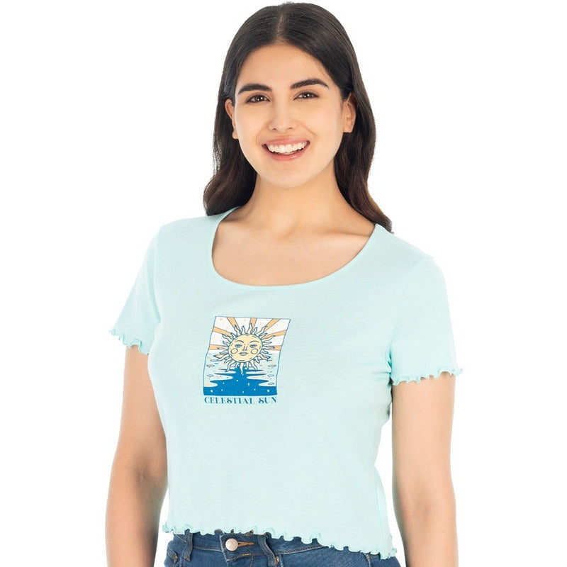 Playera Crop Top Para Mujer 877tn (lech)