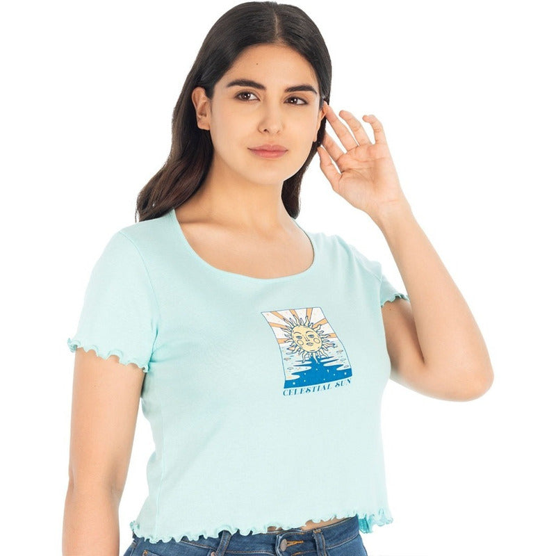 Playera Crop Top Para Mujer 877tn (lech)