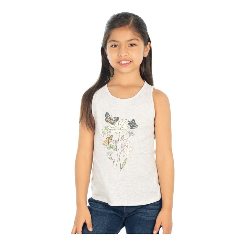 Tank Top Muscle Tee Estampado Para Niña