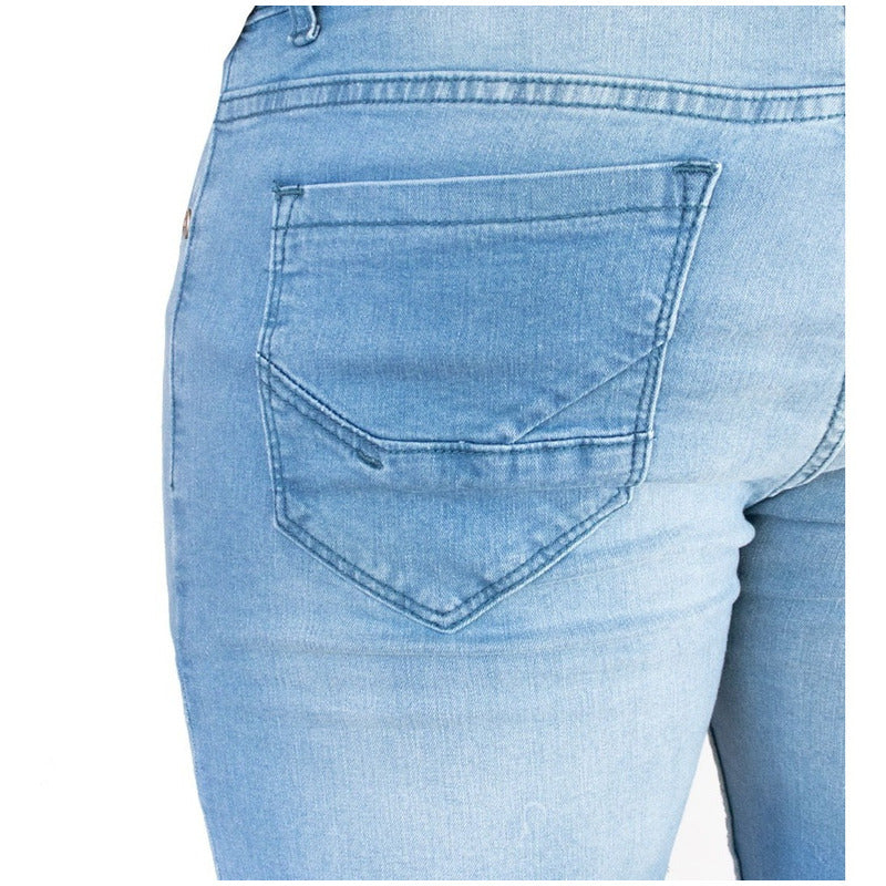 Jeans Mezclilla Liso Para Hombre