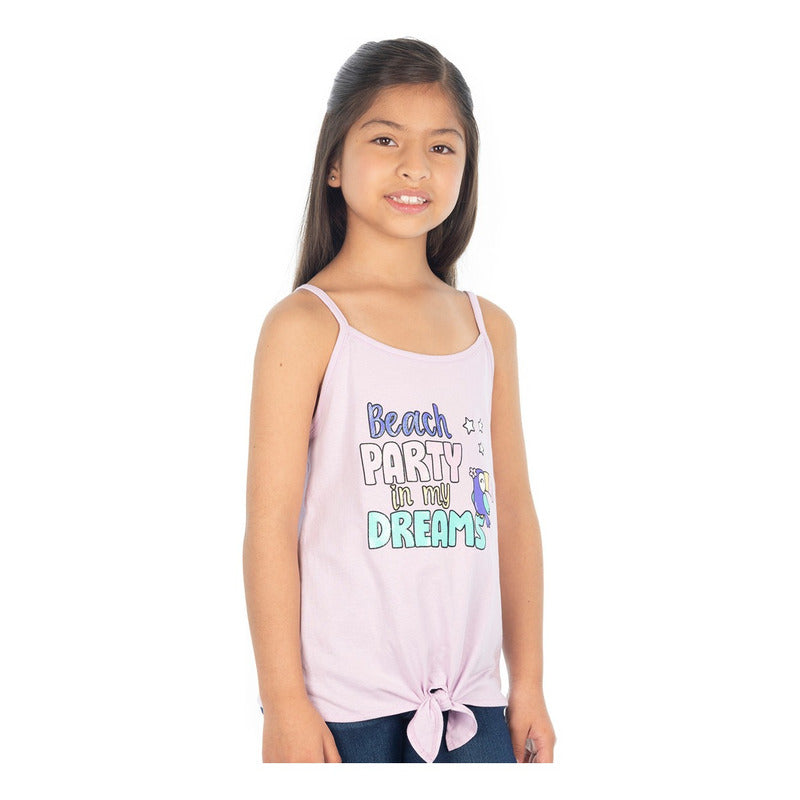 Playera Tank Top Nudo Moda Pv Para Niña