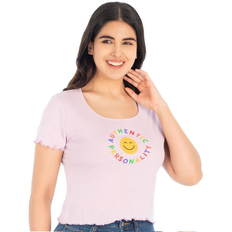 Playera Crop Top Para Mujer 877tn (lech)