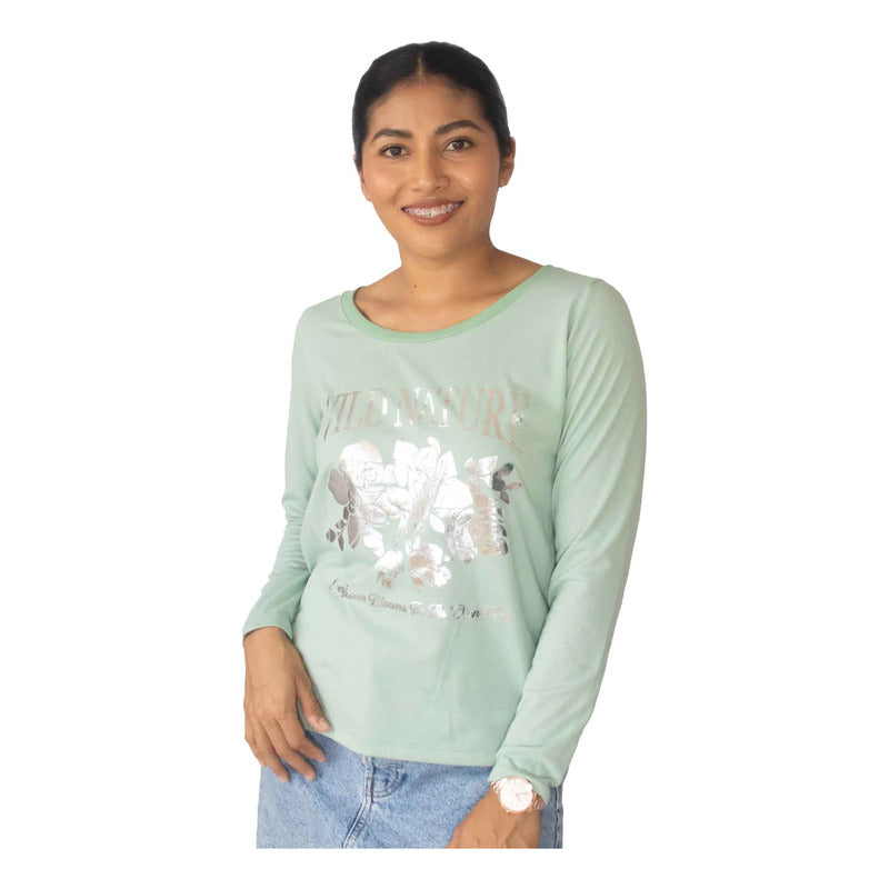 Playera Manga Larga Mujer 879yt