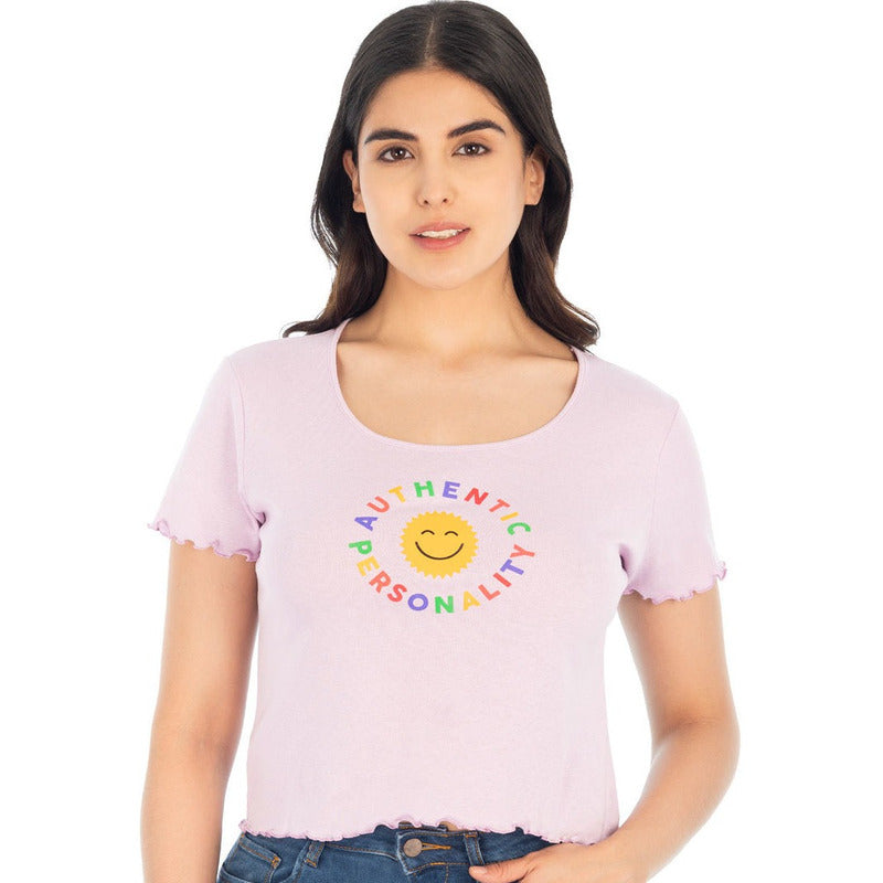 Playera Crop Top Para Mujer 877tn (lech)