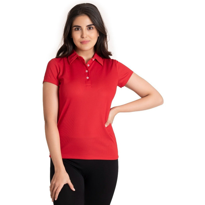 Playera Lisa Basica Cuello Polo Para Mujer