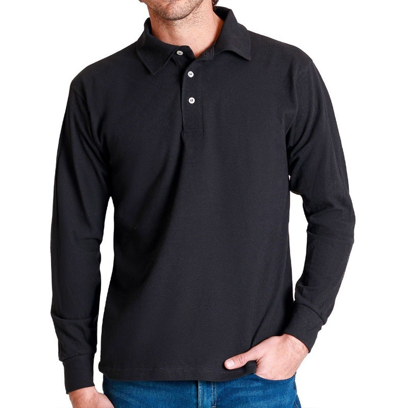 Playera Manga Larga Polo Para Hombre