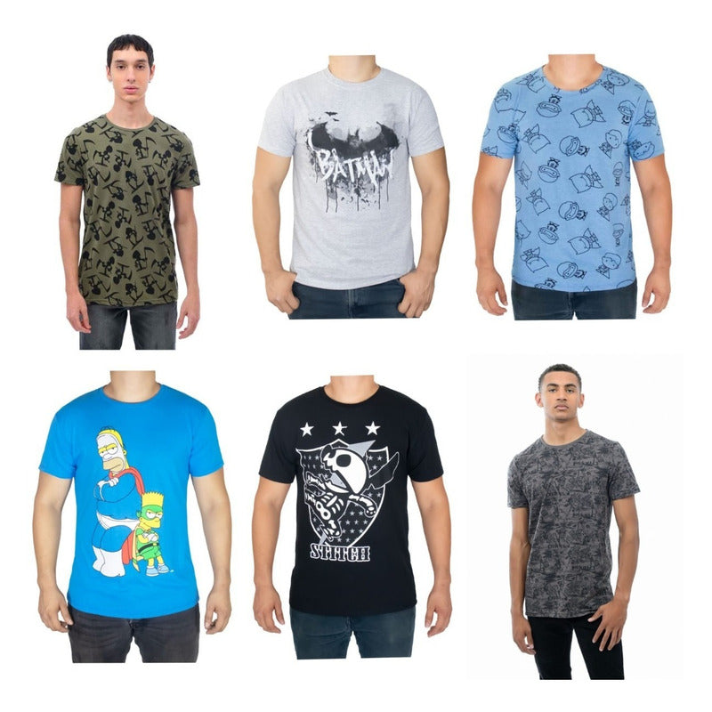 Paquete De 6 Playeras De Licencias Originales Para Hombre