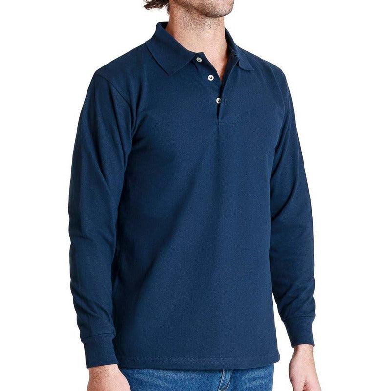 Playera Manga Larga Polo Para Hombre