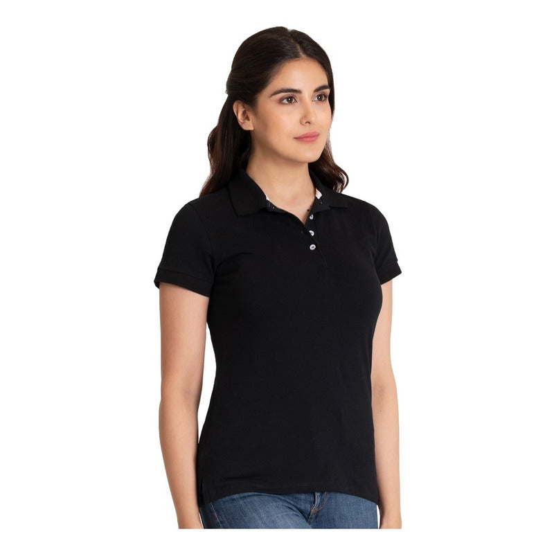 Playera Lisa Basica Cuello Polo Para Mujer