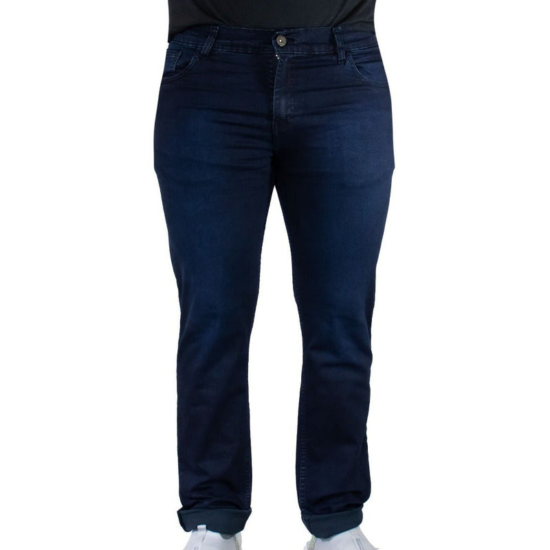 Jeans Mezclilla Liso Para Hombre