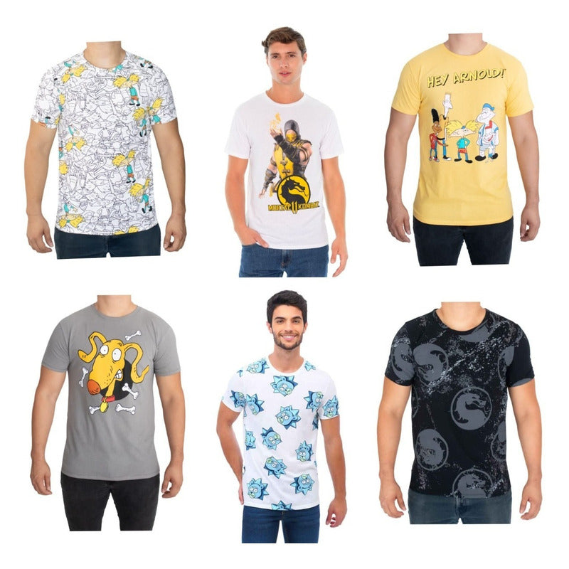 Paquete De 6 Playeras De Licencias Originales Para Hombre
