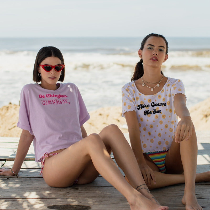 Playera Crop Top Oversize Para Mujer 877tl